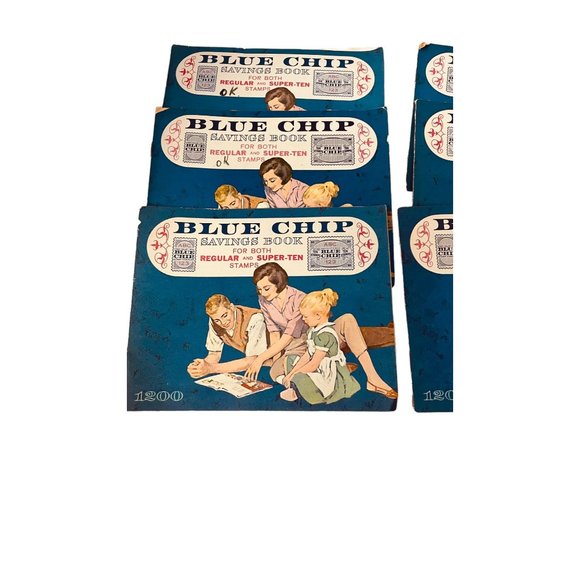 Vintage Blue Chip Savings Book Regular and Super Ten Stamps 1960 Blue - Picture 8 of 8